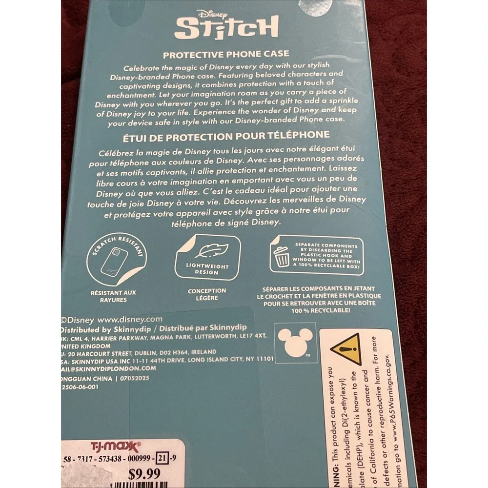 NIB Disney Stitch Christmas Present Santa Phone Apple iPhone Case 16 Pro‎ Max